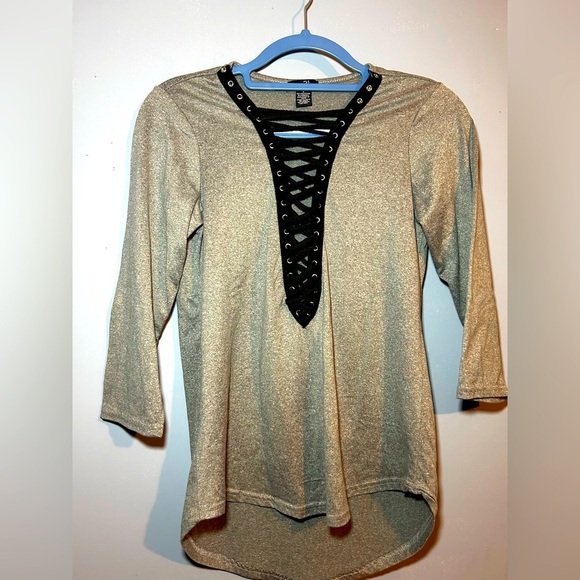Rue 21 lace up top, small - Picture 1 of 5